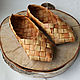 Baby sandals of birch bark 'Berestycki', National shoes, Vologda,  Фото №1