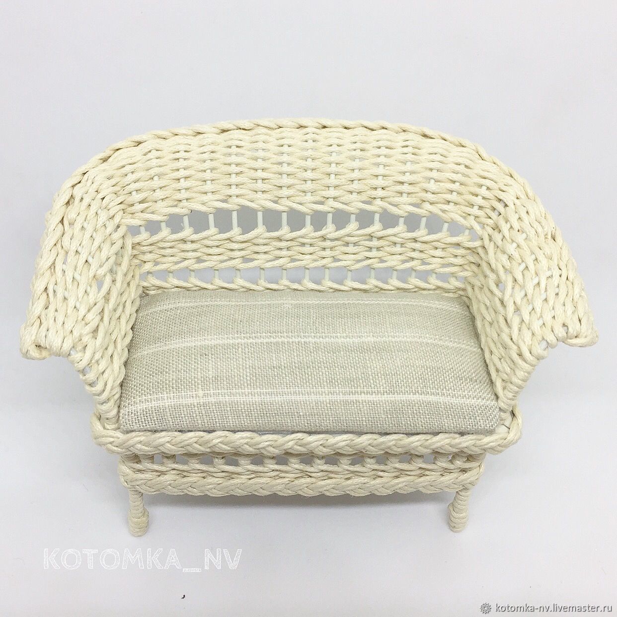 Sofa for dolls - doll house, wicker furniture for dolls, Doll furniture, Moscow,  Фото №1