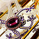 Brooch-pin: frog. Purple brooch. SWAROVSKI. Brooches. LADY-LIZA jewelry shop. My Livemaster. Фото №4