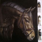 Картины и панно handmade. Livemaster - original item Oil Painting Portrait of a horse. Handmade.