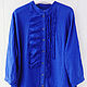 Blue boho blouse with ruffles. Blouses. etnoart. Online shopping on My Livemaster.  Фото №2