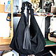 Black suede bag hobo shopper bag suede Bag large tassel, Sacks, Moscow,  Фото №1