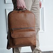 Сумки и аксессуары handmade. Livemaster - original item Backpack leather male 