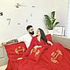 Постельное сатиновое бельё "Любимый + Любимая", Комплекты постельного белья, Москва,  Фото №1