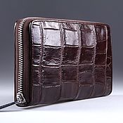 Сумки и аксессуары handmade. Livemaster - original item Cosmetic bag with crocodile leather one zipper IMA0032K4. Handmade.