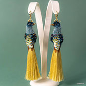 Украшения handmade. Livemaster - original item Peacock earrings-brushes 