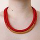 Order Bundles of beads, Red and Gold Transformer. biser-Mily. Livemaster. . Necklace Фото №3