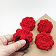 Order Hair clips and hair bands: Jewelry Elastic band for hair flowers roses. Knit for you (Irina). Livemaster. . Hairpins and elastic bands for hair Фото №3