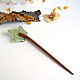 Wooden Ivy hairpin made of Beech with a real ECO leaf. Hairpin. WonderLand. My Livemaster. Фото №5