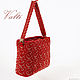 Handbag red with gold print. Classic Bag. Valti. My Livemaster. Фото №5