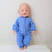 Куклы и игрушки handmade. Livemaster - original item Blue jumpsuit for doll with embroidery. Handmade.