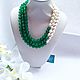 Necklace made of green onyx and pearls. Necklace. Magical Beauty Gems. Online shopping on My Livemaster.  Фото №2