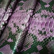 Материалы для творчества handmade. Livemaster - original item Python skin, color purple shade of fuchsi, clothing soft dressing!. Handmade.