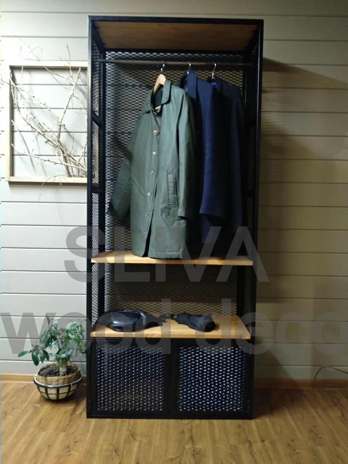Лофт Grid гардеробный шкаф