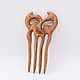 Hair clip-comb 'Big-eared Owl'. Hairpins. OakForest Wooden Jewelry. My Livemaster. Фото №4