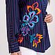 Author's striped shirt in men's style with bright embroidery. Shirts. NATALINI. Online shopping on My Livemaster.  Фото №2