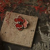 Украшения handmade. Livemaster - original item Scarlet Flower brooch (bro-007-02). Handmade.