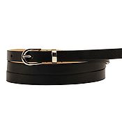 Аксессуары handmade. Livemaster - original item Black leather belt. Handmade.