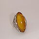 Order Amber Ring Amber Natural Landscape Silver 875 Star. Aleshina. Livemaster. . Vintage ring Фото №3