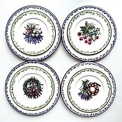 Посуда handmade. Livemaster - original item Plates: Spicy herbs, set of 12 pieces. Handmade.