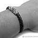 Заказать Браслет из серебра и кожи Tont ANB39-01. Blacksilver. Ярмарка Мастеров. . Браслет плетеный Фото №3