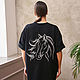 Long black T-shirt with embroidery. T-shirts. NATALINI. My Livemaster. Фото №14