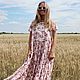 Платье «Пудра» midi с рукавом крылышко c принтом розочки. Платья. Roses (Roses-dresses). Интернет-магазин Ярмарка Мастеров.  Фото №2