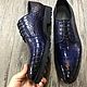 Classic dress shoes crocodile leather in dark blue color. Sneakers. SHOES&BAGS. Online shopping on My Livemaster.  Фото №2