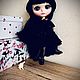  Кукла Blythe кастом custom bjd Wednesday Венсдей. Интерьерная кукла. Мастерская подарков Елены Смирновой. Интернет-магазин Ярмарка Мастеров.  Фото №2