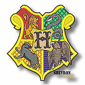 Материалы для творчества handmade. Livemaster - original item Patches on clothing Hogwarts Coat of Arms chevron patch. Handmade.