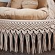 Подвесное кресло. Качели садовые. Оксана Макраме узелочки (macrame-uzelochki). Ярмарка Мастеров.  Фото №6