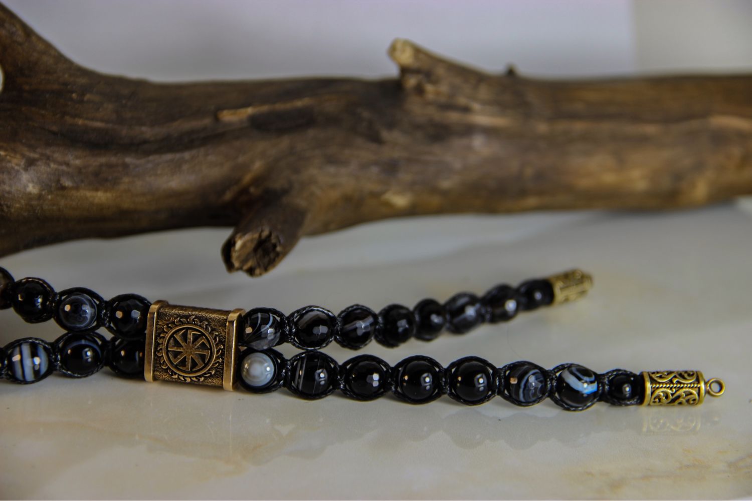 Браслет мужской из агата славянский браслет коловрат оберег для мужчин ...