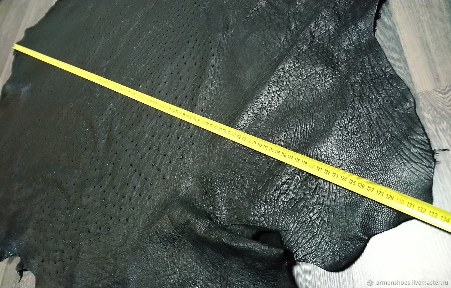 Ostrich leather, soft finish, in black купить на Ярмарке Мастеров