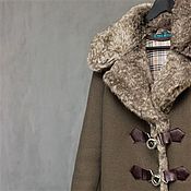 Одежда handmade. Livemaster - original item Winter coat, with eco-fur, wool. Handmade.