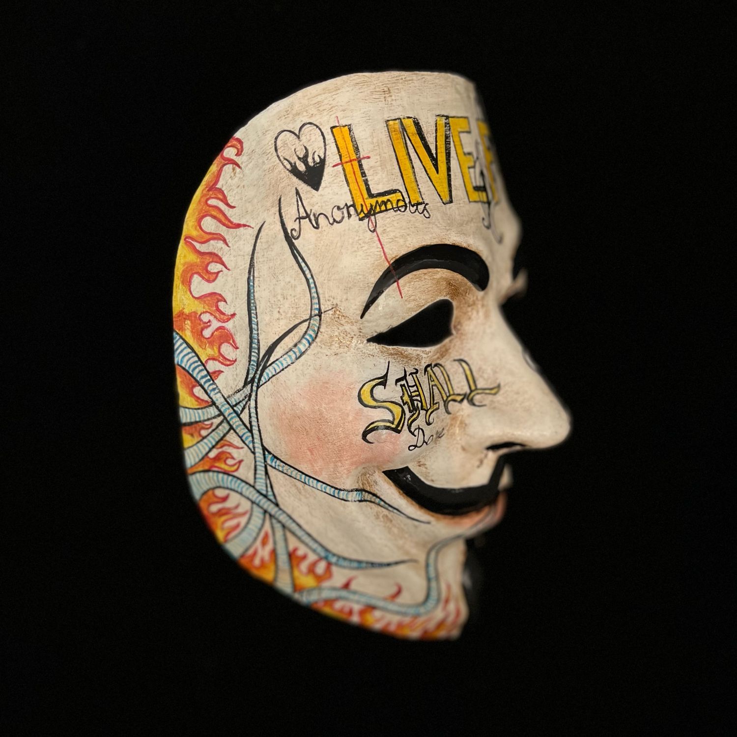 Мастер масок шмаков. Картина Анонимуса маска Золотая нарисованная карандашом.
