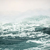 Картины и панно handmade. Livemaster - original item Painting Abstract seascape with waves of the Adriatic Nebula. Handmade.
