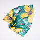 Order Emerald silk handkerchief with large flowers. ArtBeklov. Livemaster. . Shawls1 Фото №3