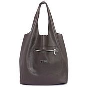 Сумки и аксессуары handmade. Livemaster - original item Shopper Bag Leather Brown Chocolate Bag Bag Package T-shirt. Handmade.