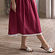 Order Linen dress in berry color with white lace. molinialife. Livemaster. . Dresses Фото №3