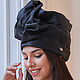 Turban hat hijab of black textured silk. Turban. TURBAN SVS. My Livemaster. Фото №4