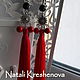 "Этнические" серьги-кисти из шелка с кораллом. Серьги-кисти. Наталья Чудесница. Интернет-магазин Ярмарка Мастеров.  Фото №2
