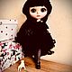  Кукла Blythe кастом custom bjd Wednesday Венсдей. Интерьерная кукла. Мастерская подарков Елены Смирновой. Ярмарка Мастеров.  Фото №5
