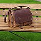 Men's leather messenger bag SAFARI sand-cognac color. Crossbody bag. Tais-bags. My Livemaster. Фото №5