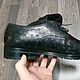 Order Men's Derby, ostrich leather, fur, black, handmade!. SHOES&BAGS. Livemaster. . Derby Фото №3