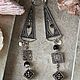 Earrings are long, large, in the Gothic style'Gothic', Thread earring, Moscow,  Фото №1