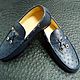 Topsiders made of genuine ostrich leather, in blue. Boat shoes. SHOES&BAGS. My Livemaster. Фото №6