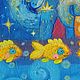 Картина "Лунная ночь у моря", кошки, мама и дети, котики. Картины. Анастасия Божья (авторские картины). Ярмарка Мастеров.  Фото №4
