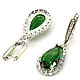 earrings 925 silver with emerald quartz and zircons
