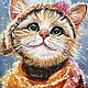 Картина маслом с котиком"Доброе утро снегопада", Картины, Нижний Новгород,  Фото №1