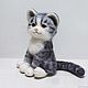 Gray striped kitten cat. felted toy made of wool. Felted Toy. Natalya Gorshkova Cute toys felting. Online shopping on My Livemaster.  Фото №2